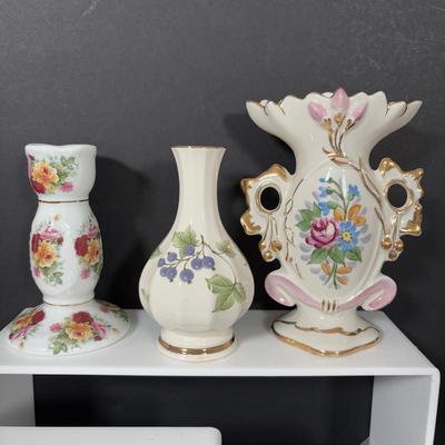 LOT 107: Lovely Collection of Knick Knacks: Limoges, Josef Originals, Galos Lady Figurine, Royal Albert, Arklow & More