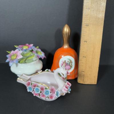 LOT 107: Lovely Collection of Knick Knacks: Limoges, Josef Originals, Galos Lady Figurine, Royal Albert, Arklow & More