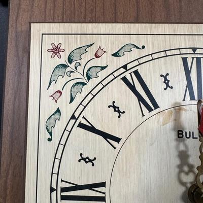 LOT 114: Bulova Vintage Wooden Wall Clock