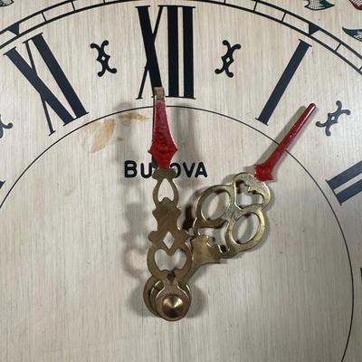LOT 114: Bulova Vintage Wooden Wall Clock