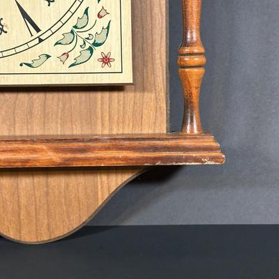 LOT 114: Bulova Vintage Wooden Wall Clock
