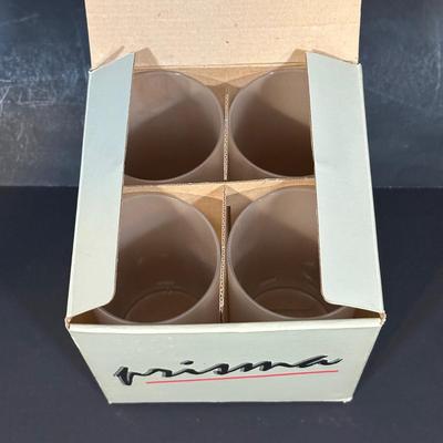 LOT 115: Frosted Prisma Glasses, Land O Lakes Mug, Mason Jars & More