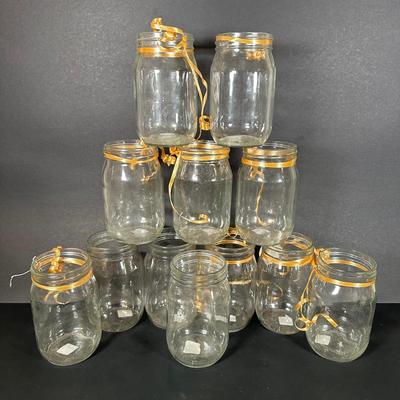 LOT 115: Frosted Prisma Glasses, Land O Lakes Mug, Mason Jars & More