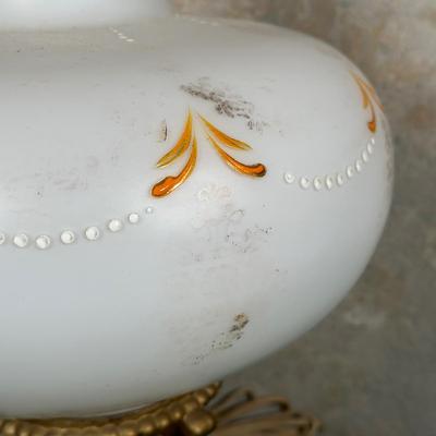 LOT 123: Vintage Porcelain, Brass & Marble Table Lamp