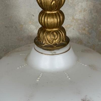 LOT 123: Vintage Porcelain, Brass & Marble Table Lamp