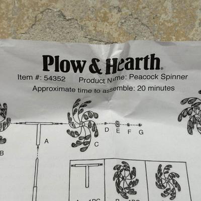 LOT 128: Plow & Hearth Peacock Spinner New in Box