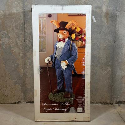 LOT 129: Home Decor Rabbit Figure in Original Box 33" Tall