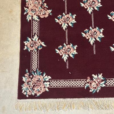 LOT 132: 47”x66” Vintage Handmade Floral Rug