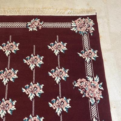 LOT 132: 47”x66” Vintage Handmade Floral Rug