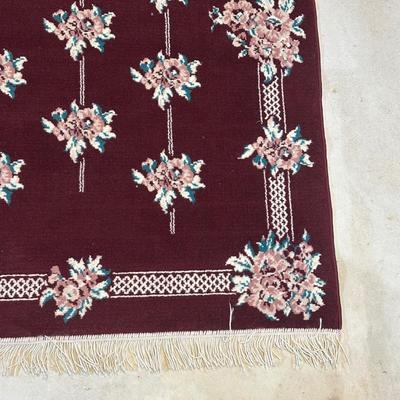 LOT 132: 47”x66” Vintage Handmade Floral Rug