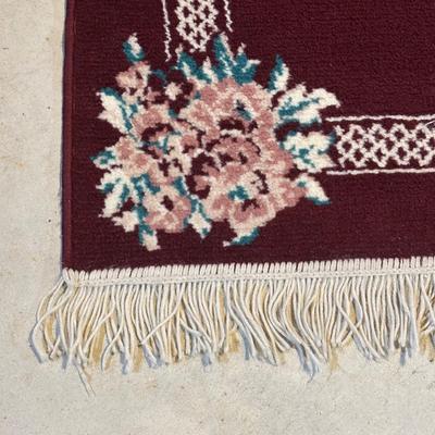 LOT 132: 47”x66” Vintage Handmade Floral Rug