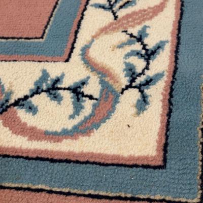 LOT 133: 47”x66” Vintage Handmade Floral Rug