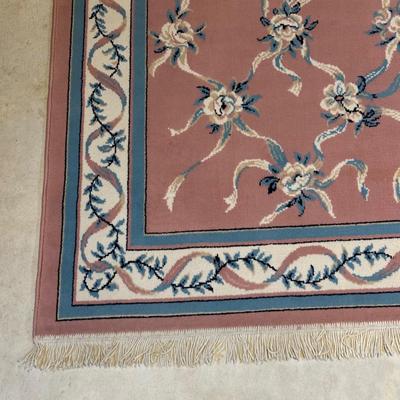 LOT 133: 47”x66” Vintage Handmade Floral Rug