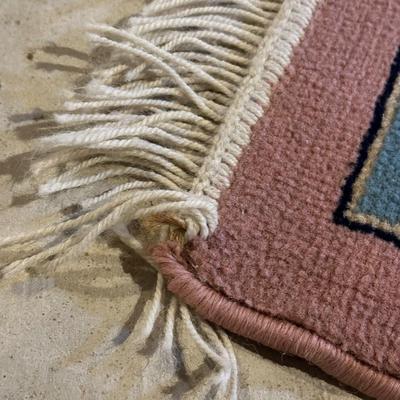 LOT 133: 47”x66” Vintage Handmade Floral Rug