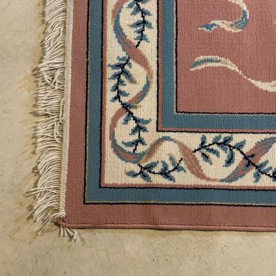 LOT 133: 47”x66” Vintage Handmade Floral Rug