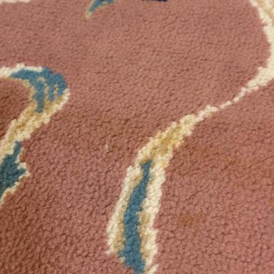 LOT 133: 47”x66” Vintage Handmade Floral Rug