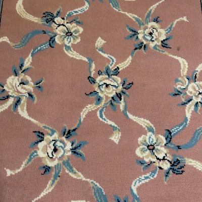 LOT 133: 47”x66” Vintage Handmade Floral Rug