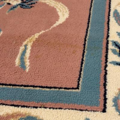 LOT 133: 47”x66” Vintage Handmade Floral Rug