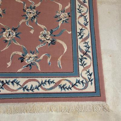 LOT 133: 47”x66” Vintage Handmade Floral Rug