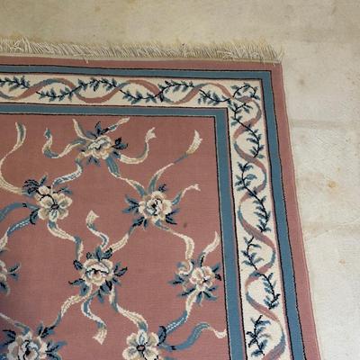 LOT 133: 47”x66” Vintage Handmade Floral Rug