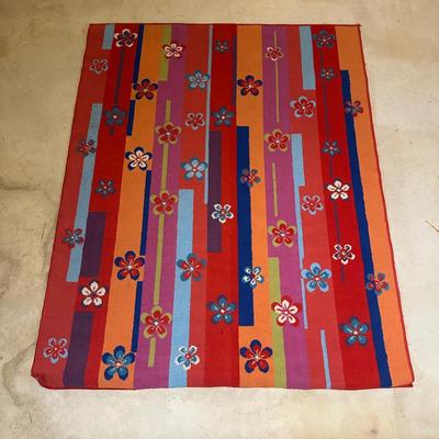 LOT 135: Beautiful Colorful Floral Rug