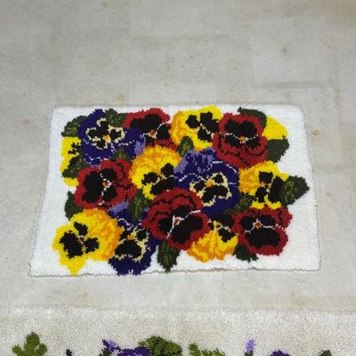 LOT 137: Handmade Vintage Floral Rugs