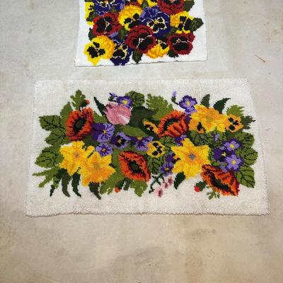 LOT 137: Handmade Vintage Floral Rugs