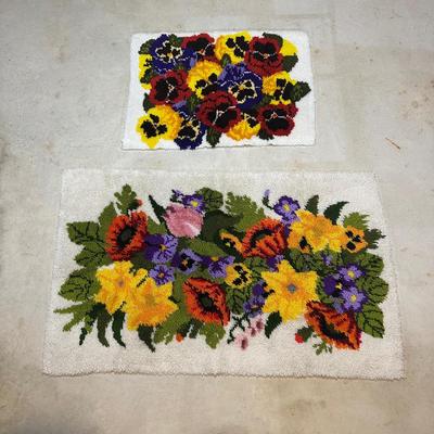 LOT 137: Handmade Vintage Floral Rugs