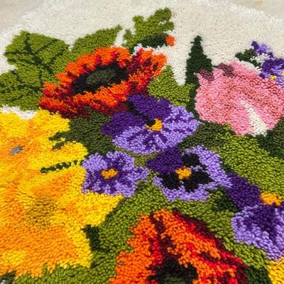 LOT 137: Handmade Vintage Floral Rugs