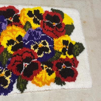 LOT 137: Handmade Vintage Floral Rugs