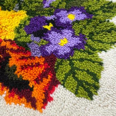 LOT 137: Handmade Vintage Floral Rugs