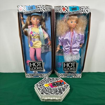LOT 139: Vintage Mattel Hot Looks Dolls in Box w/ Accessories - Elkie & Mimi