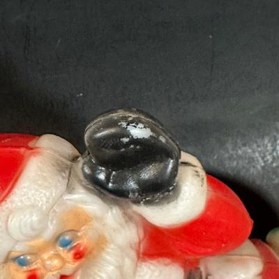 LOT 141B: Vintage Christmas Decor! Blow Molds, 10 Piece Light Set & Jolly Santa Round The Tree in Box