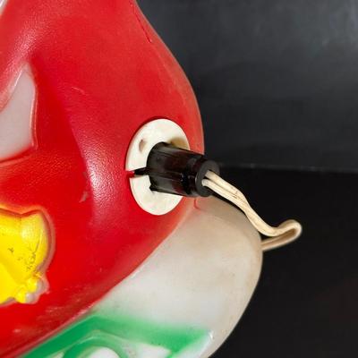 LOT 141B: Vintage Christmas Decor! Blow Molds, 10 Piece Light Set & Jolly Santa Round The Tree in Box