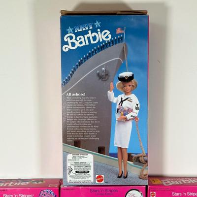 LOT 144: Vintage Navy, Air Force, Army & Marine Corps Barbie Collection w/ Box