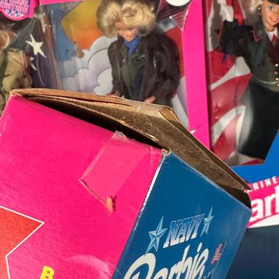 LOT 144: Vintage Navy, Air Force, Army & Marine Corps Barbie Collection w/ Box