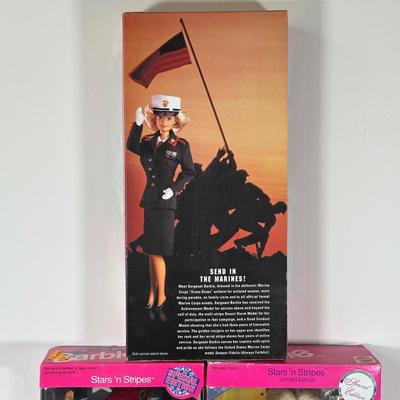 LOT 144: Vintage Navy, Air Force, Army & Marine Corps Barbie Collection w/ Box