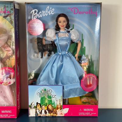 LOT 148: The Wizard Of Oz Dorthy & Glinda Barbie In Packaging