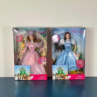 LOT 148: The Wizard Of Oz Dorthy & Glinda Barbie In Packaging