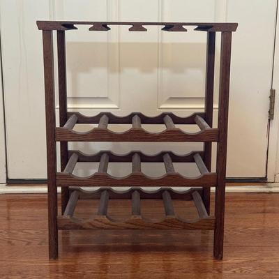 LOT 156: Wine / Bar Collection - Wine Rack, 8 Piece Bar Set, Don’t Break The Bottle & More