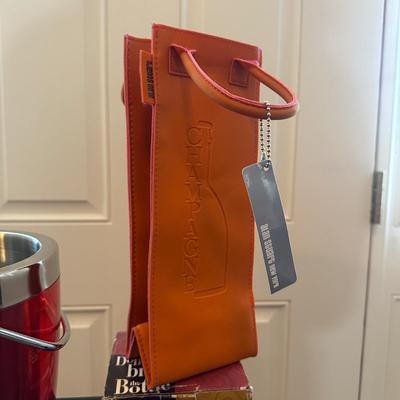 LOT 156: Wine / Bar Collection - Wine Rack, 8 Piece Bar Set, Don’t Break The Bottle & More