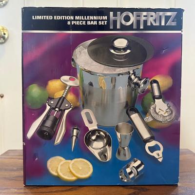 LOT 156: Wine / Bar Collection - Wine Rack, 8 Piece Bar Set, Don’t Break The Bottle & More