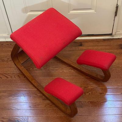 LOT 157: Ergonomic Wooden Kneeling Stool