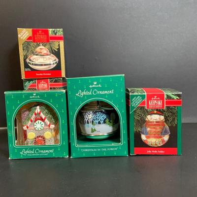 LOT:169: Collection of Hallmark Christmas Ornaments Including a Selection of Lighted Ornaments