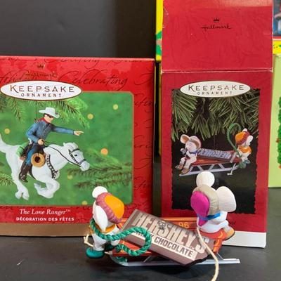 LOT:170: Collection of Christmas Ornaments Including Teenage Mutant Ninja Turtles Bulb, Curious George, McDonalds, Hershey's and More