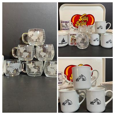 LOT:173: Assortment of Vintage Mugs and More Featuring (8) Nescafe World Mugs (2) in Original Styrofoam, (4) RCA Nippwe Mugs, a Jelly...