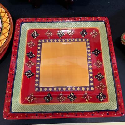 LOT:177: Extra Large Country Kitchen Lot Including Chicken Covered Bowl and 4 Egg Shaped Trinket Boxes Floral Trivets, Dishes and More