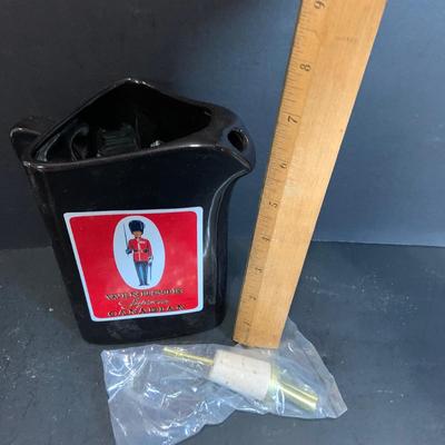 LOT:181: Bar Essentials Including Hand Painted Wine Glasses, a Crystal Stopper, English Hand Cut Crystal Glasses, Baileys Mug, Windsor...