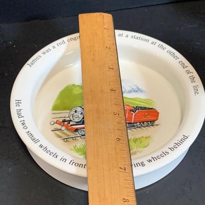 LOT:182: Wedgwood Thomas the Tank Engine Bowl and Mugs and Leonard Silver Plated Sippy Cup