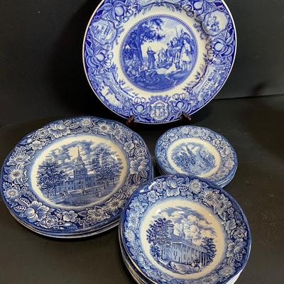 LOT:183: Johnson Brothers, Uranium Glass, Shaffordshire Ironstone, Libbey California Glasses, Franciscan Tea Pot and Butter Dish and More